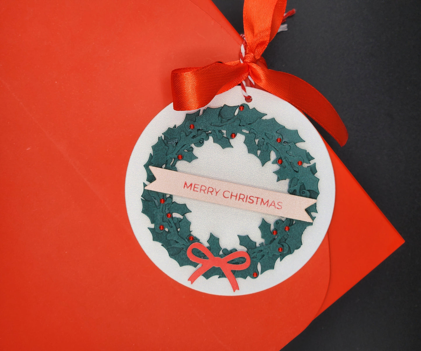 Empty Christmas Box + Wreath Gift Tag