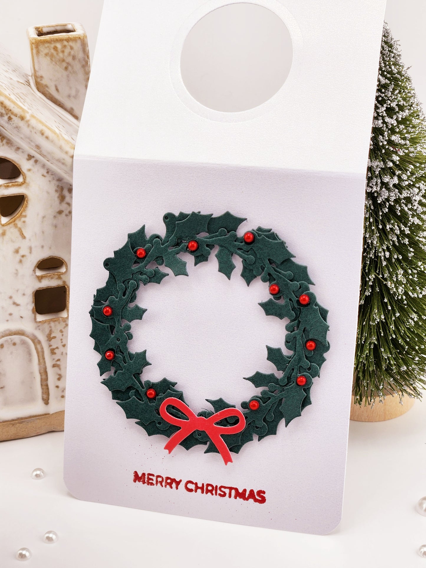 Christmas Wreath Wine Tag