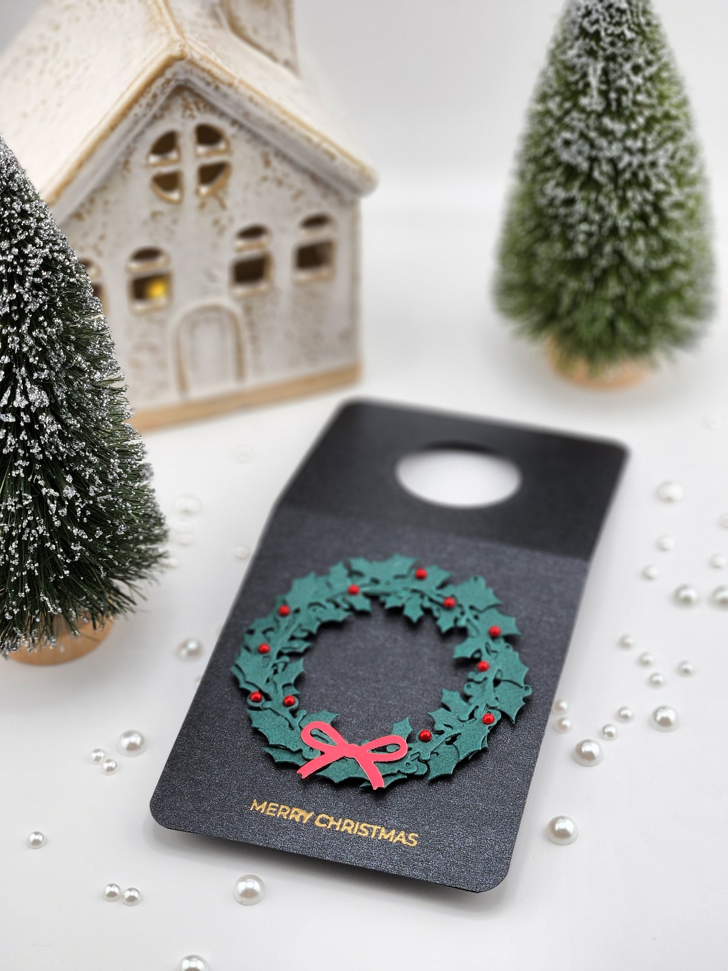 Christmas Wreath Wine Tag