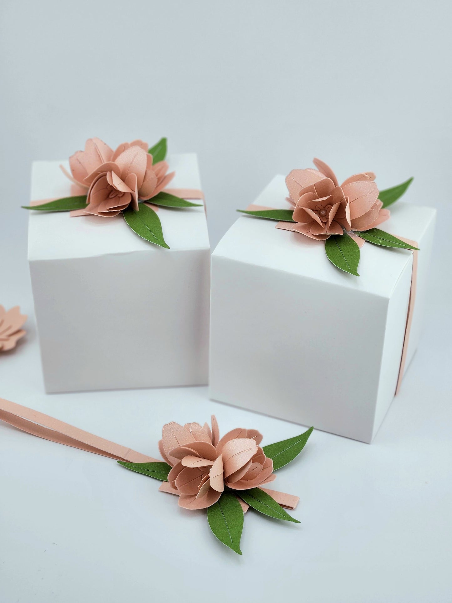 Elegant Pink Tulip Favor Boxes - Set of 3