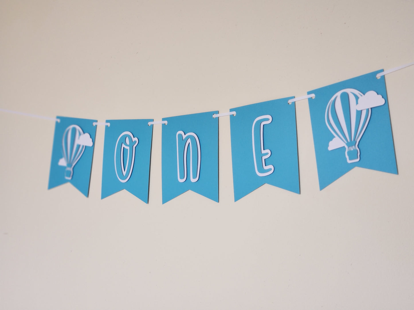 Hot Air Balloon ONE Birthday Banner