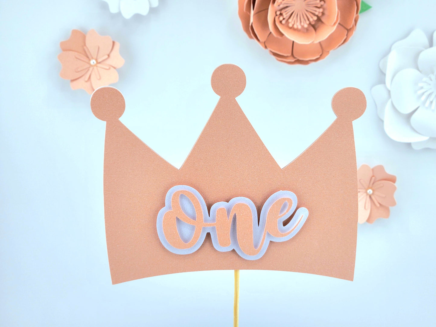 Crown "One" 1st Birthday Cake Topper