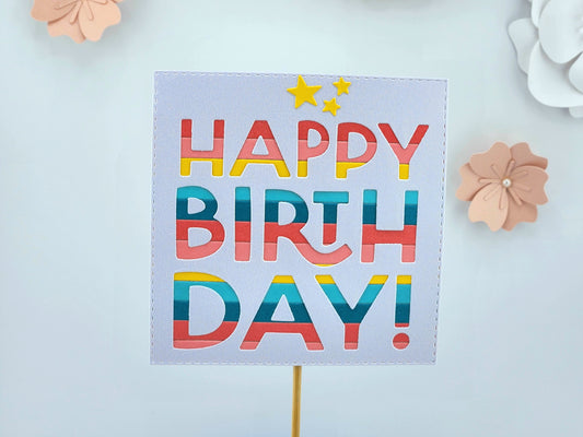 Colorful Birthday Cake Topper