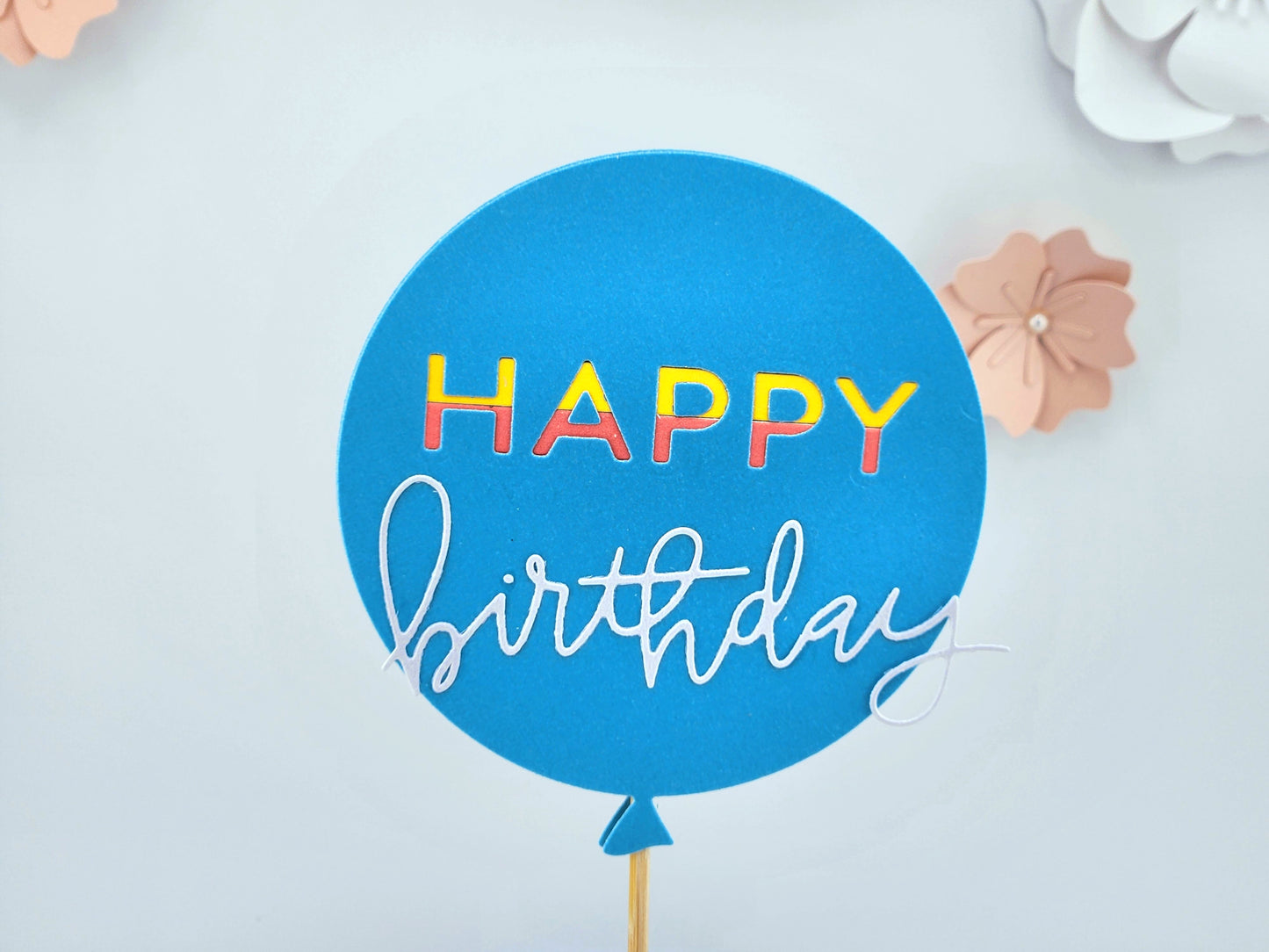 Blue Balloon Birthday Cake Topper